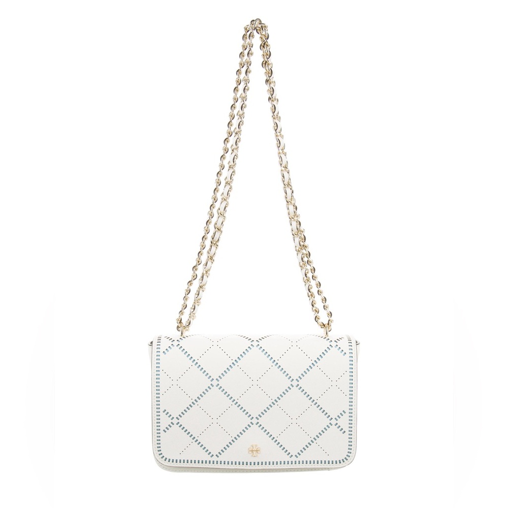 Tory Burch White and Blue Crossbody Bag